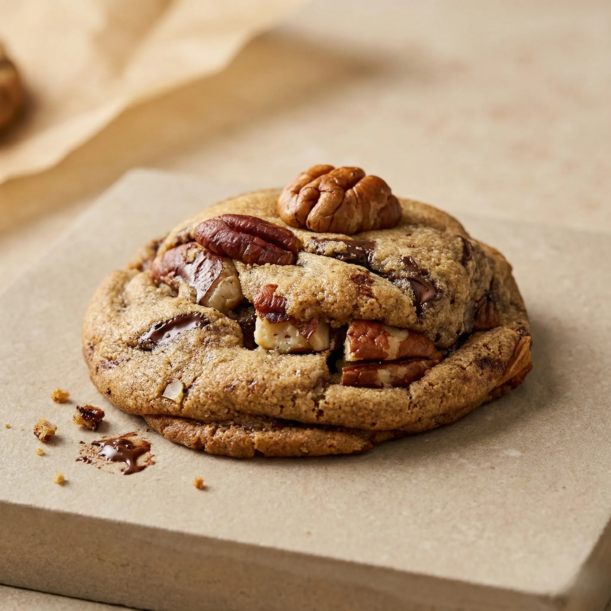 Cookie fondant vanille, chocolat noir et noix de pécan