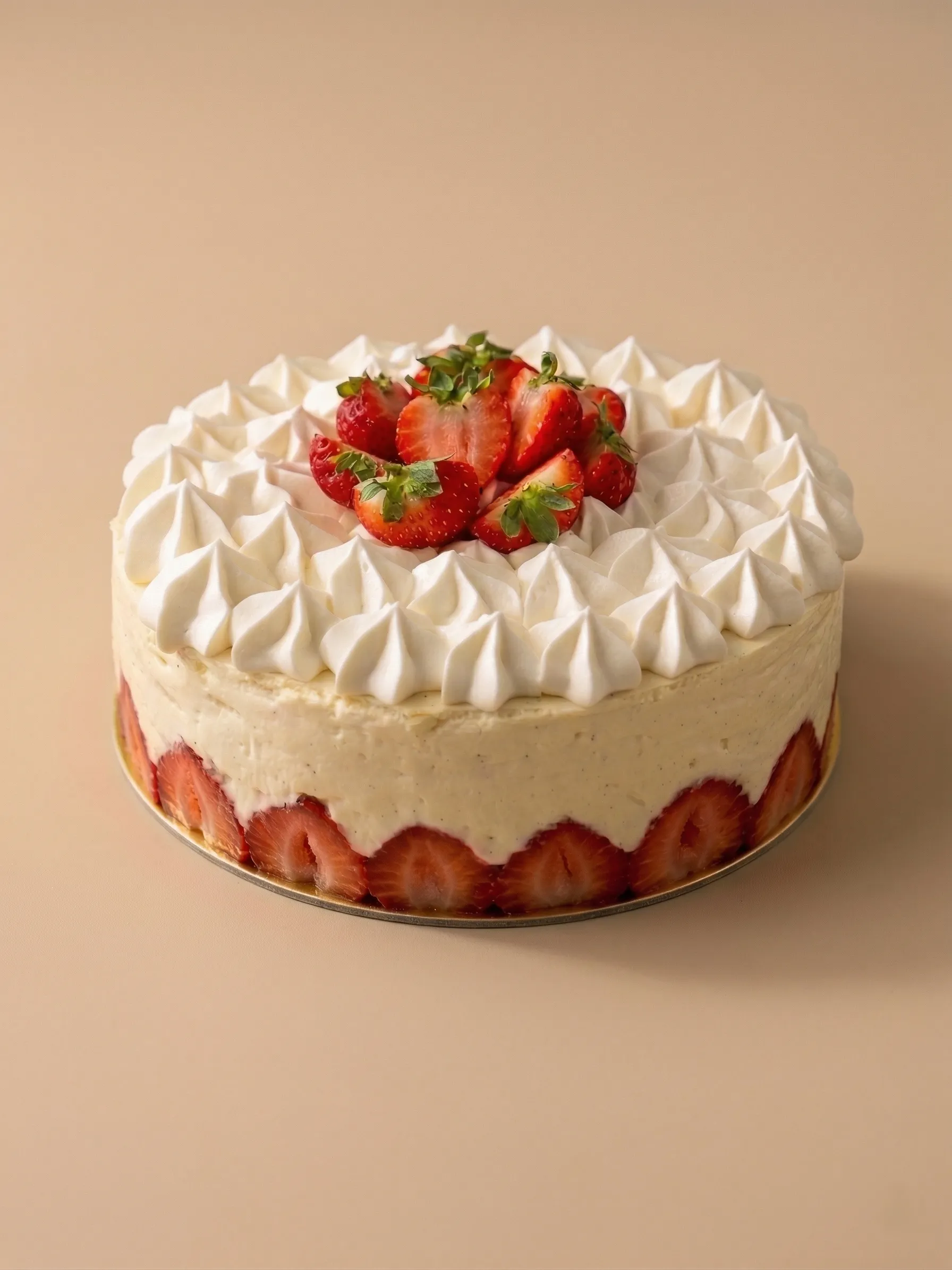 Gâteau fraisier de saison avec crème mousseline vanille et fruits frais - M Pâtisserie