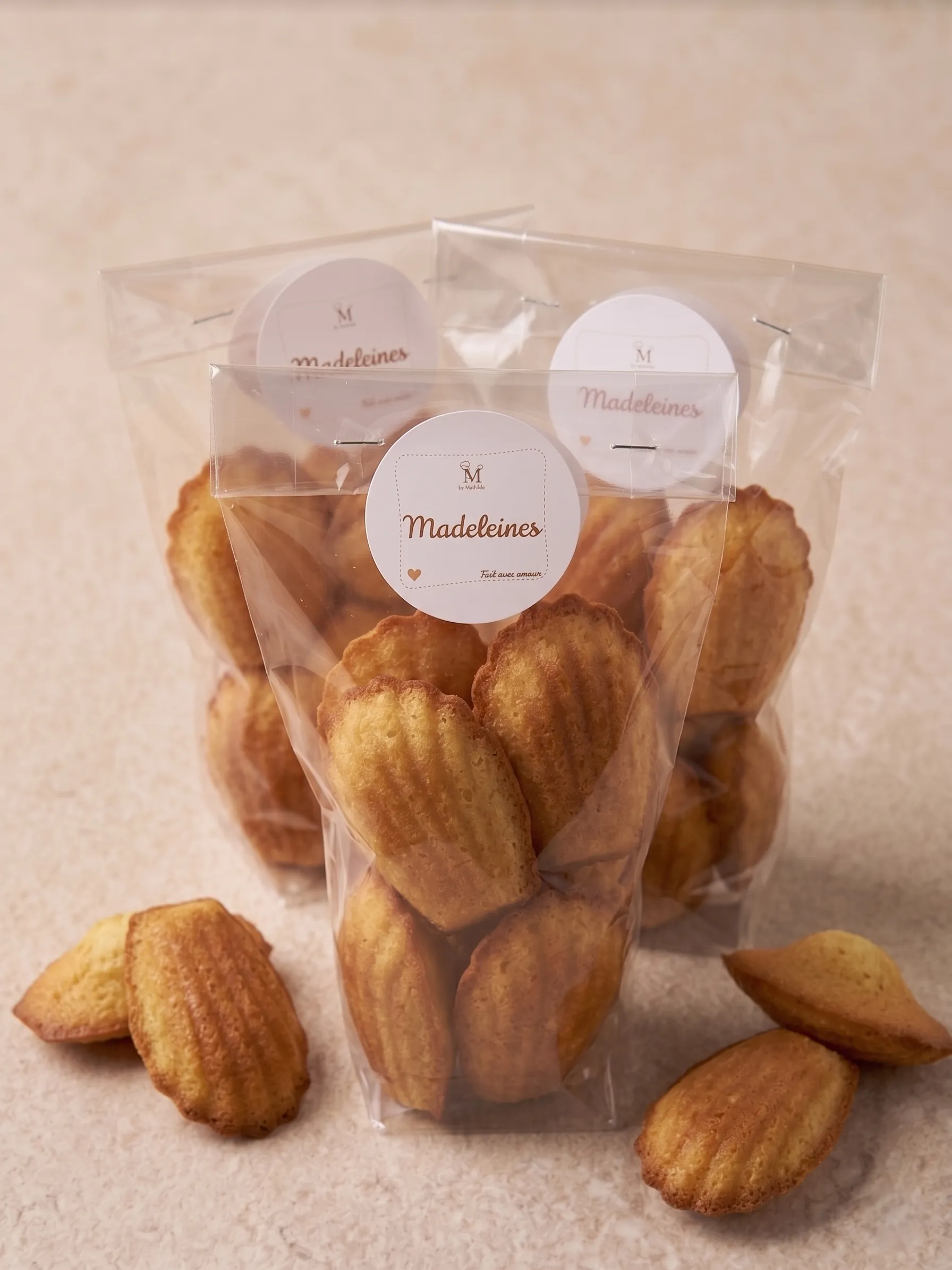 Sachet de madeleines moelleuses artisanales pur beurre à la vanille