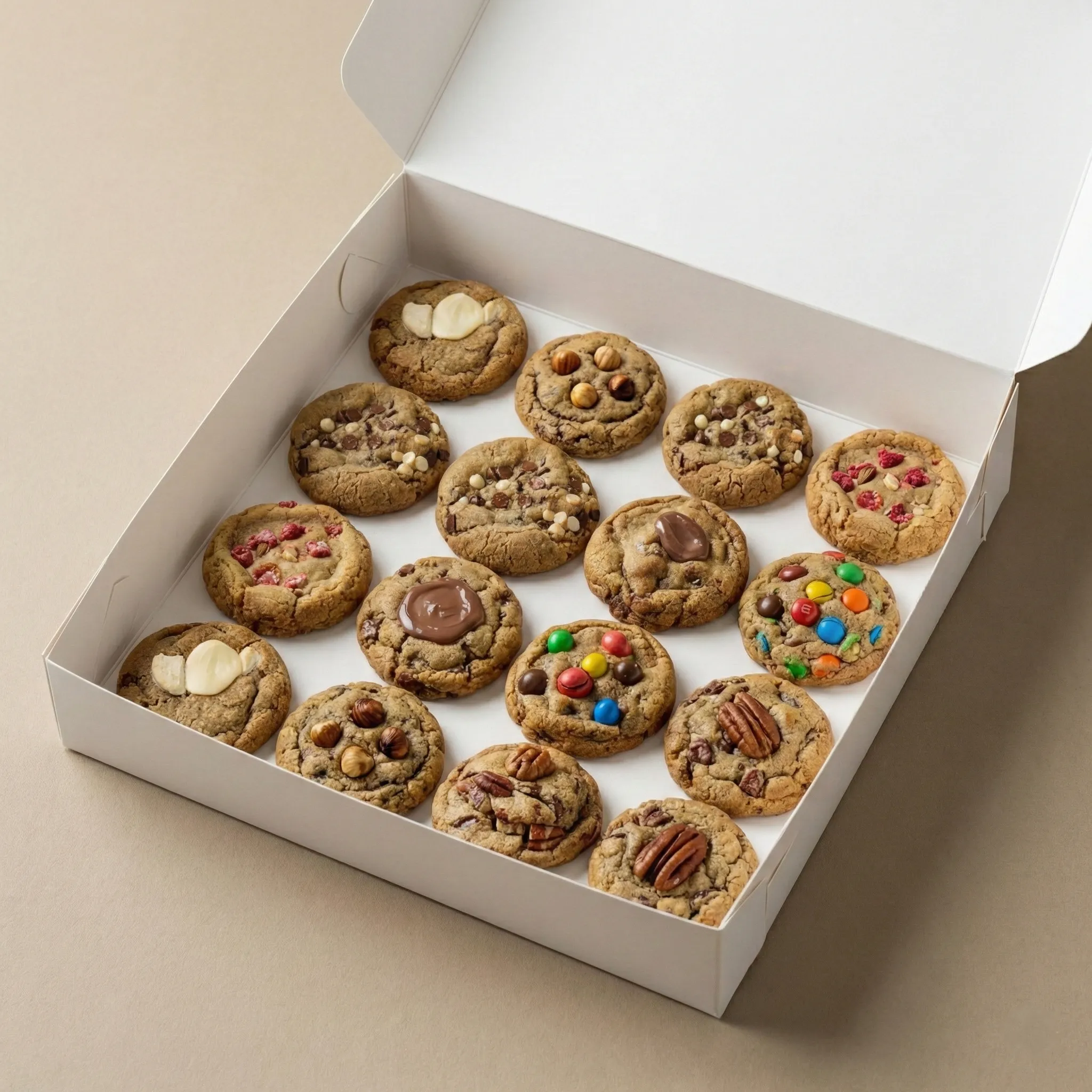 Assortiment de mini-cookies classiques artisanaux M Pâtisserie